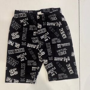 SHEIN X Black Graphic Kids Shorts